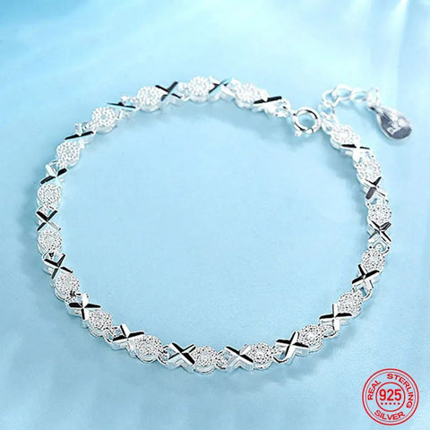 925 Sterling Silver Cross Charm Bracelet