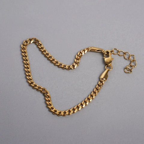 Gold Cuban Curb Bracelet/Anklet width 3.5mm