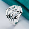 925 Sterling Silver Four Lines Smooth Ring