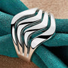 925 Sterling Silver Four Lines Smooth Ring