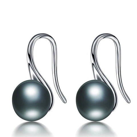 .925 Sterling Silver Natural Pearl Drop Earrings Hengsheng