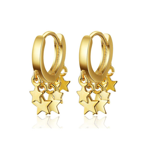 Hoop Earrings with Dangling Stars