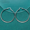 925 Sterling Silver Latch 55mm Hoop Earrings