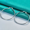 925 Sterling Silver Latch 55mm Hoop Earrings