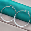 925 Sterling Silver Latch 55mm Hoop Earrings