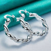 925 Silver Twisted Rope Loop 38mm Circle Hoop Earring