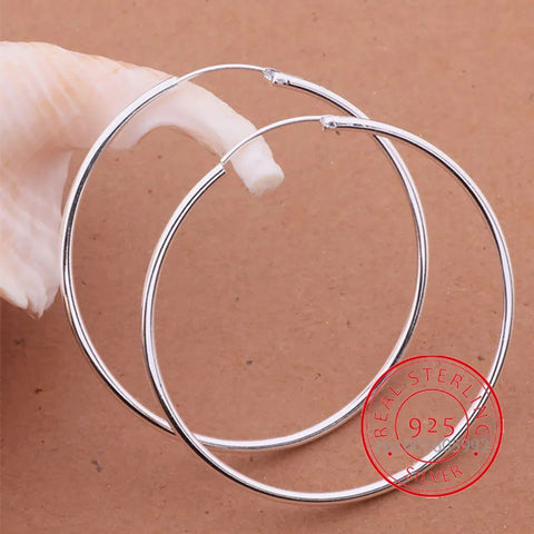 .925 Sterling Silver Earrings - Hoops (60mm)