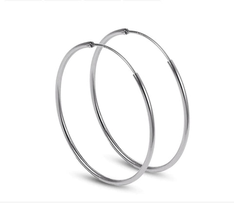 .925 Sterling Silver Earrings - Hoops (60mm)