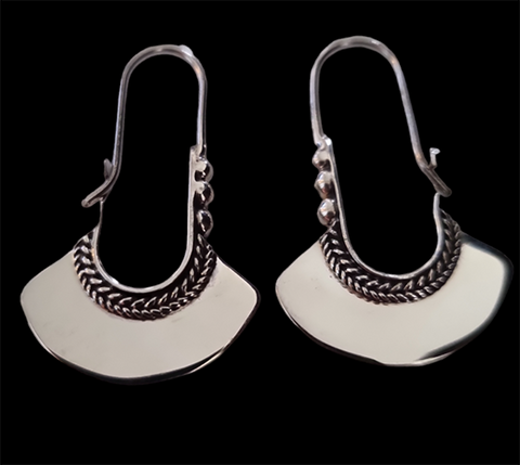 925 Sterling Silver Oblong Hoop Earrings