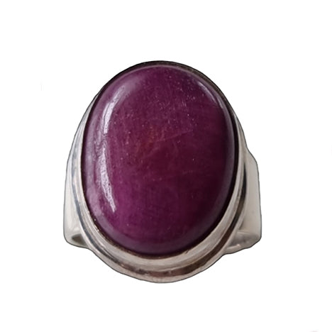 925 Sterling Silver and Purple Agate Ring