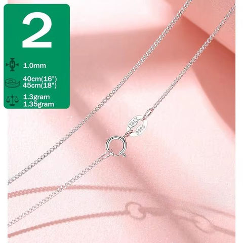 Real Genuine 925 Italian Sterling Silver Necklace Chain